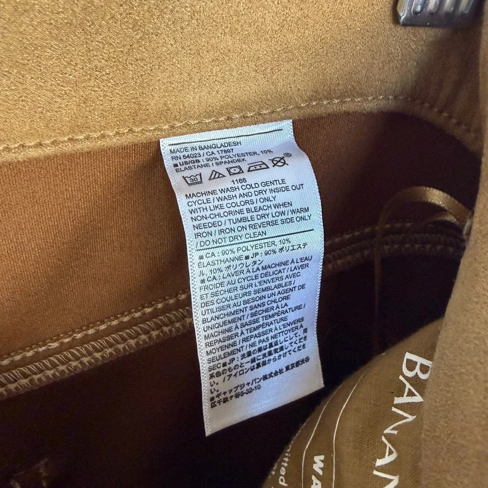 Banana Republic Ultra High-Rise Wide-Leg Vegan Suede Pant Tan Clean Girl Size 28